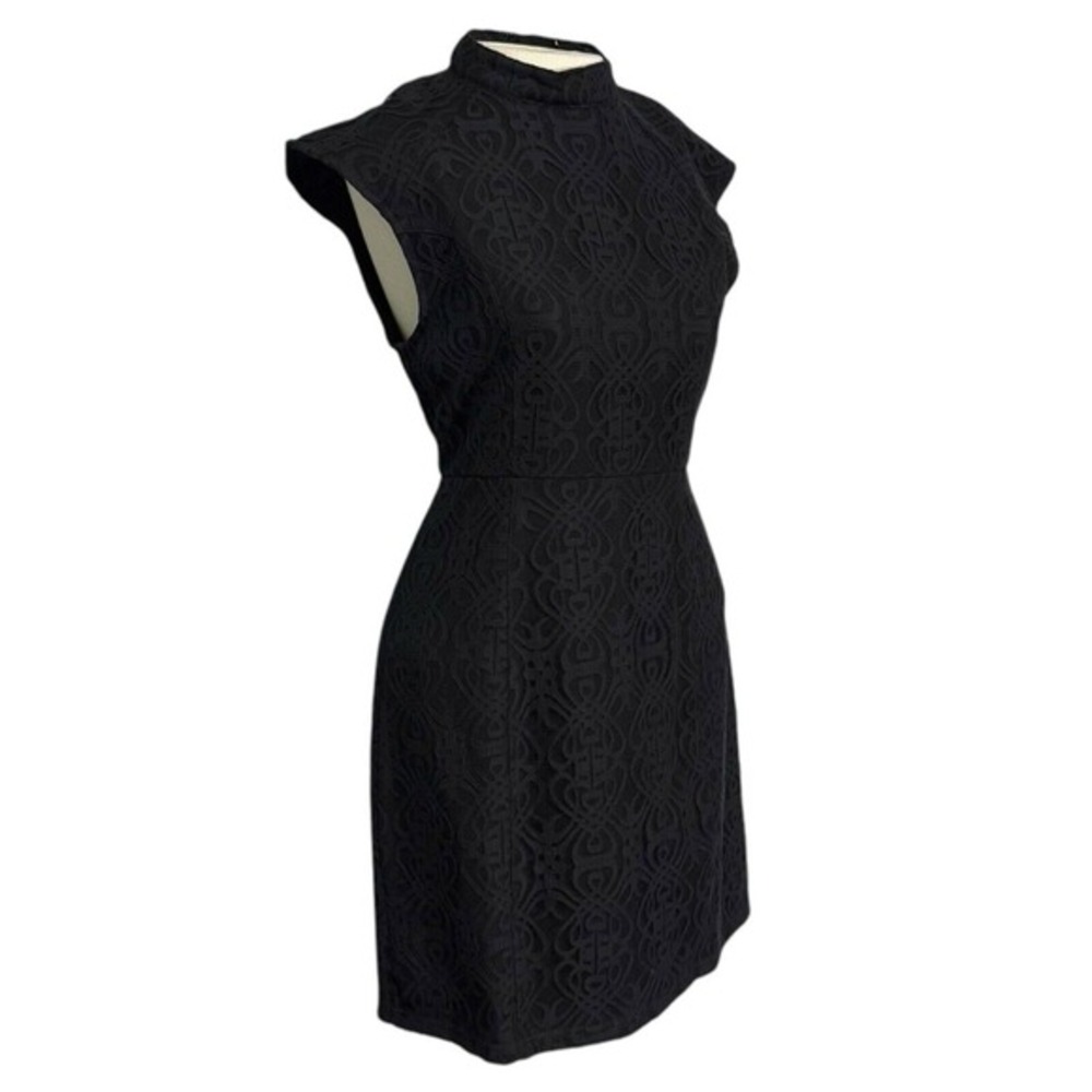 MINKPINK Black lace mini dress High neck,‎ capped sleeves Sleek Sexy